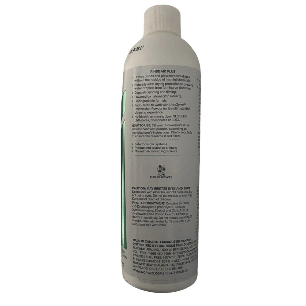 Norwex RINSE AID PLUS 12 oz Dishwasher Rinse Agent - Picture 4 of 4